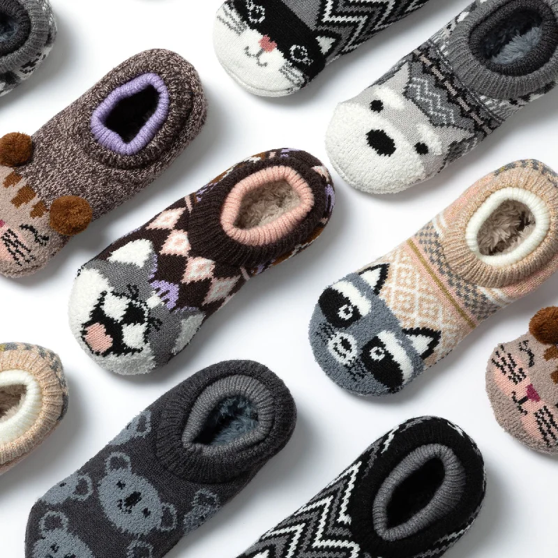 Charming Critter Cuffed Slipper Socks