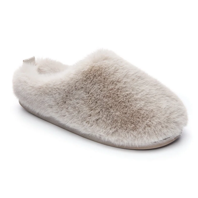 Ariana - Luxury Faux Fur Mule Slipper - Trace Grey