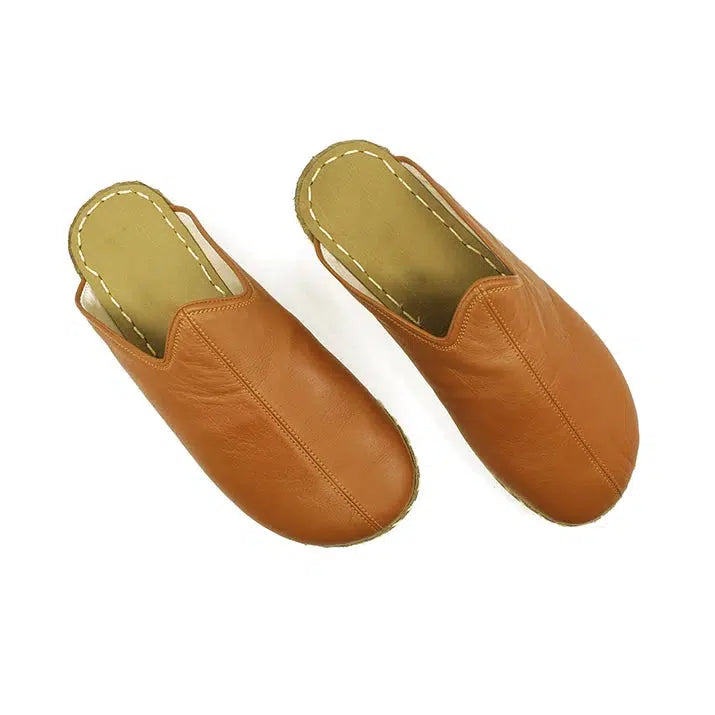 Closed Toe Leather Women's Slippers Matte Cocunat