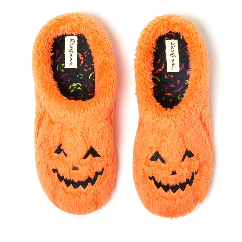 Dearfoams Unisex Jack-O-Lantern Clog Slipper