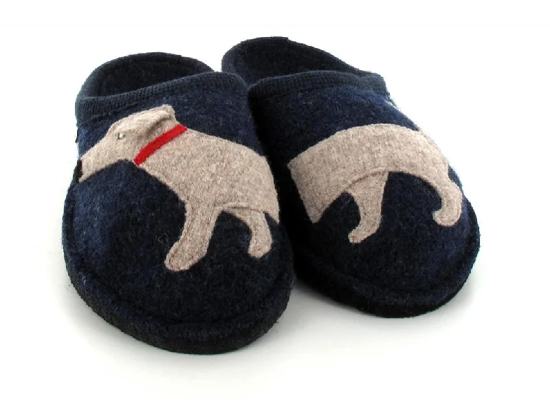 HAFLINGER Dog Motif Wool Slippers Dachshund