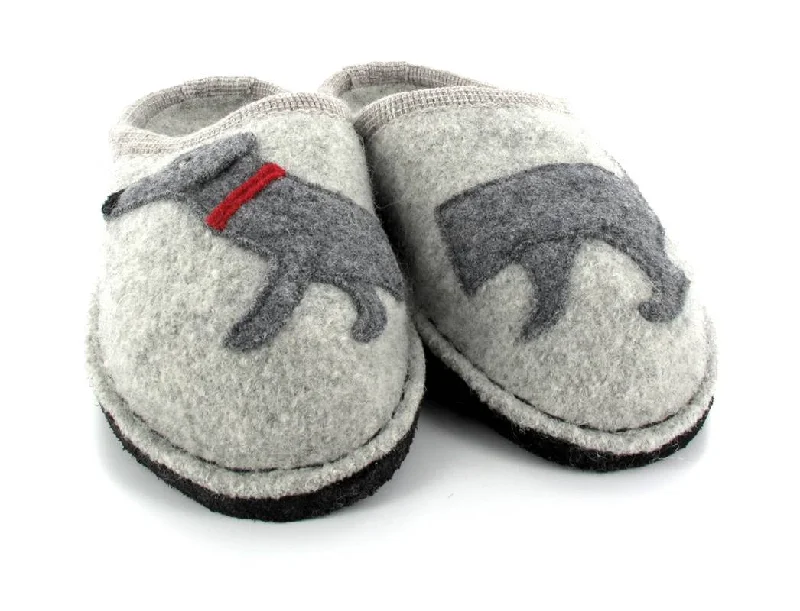 HAFLINGER® Dog Slippers | Flair Dachshund, Stone-Gray