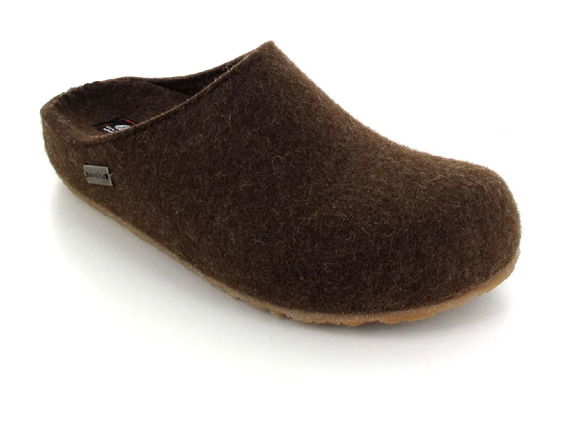 HAFLINGER GZ Wool Felt Clogs Grizzly Michel