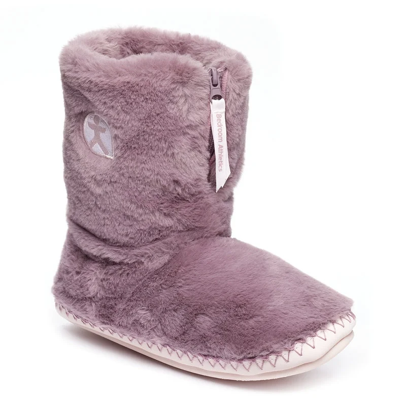 Monroe - Faux Fur Slipper Boot - Aquarelle / Dusky Pink