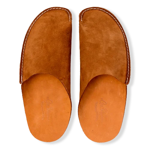 Tan Leather Slippers Minimalist