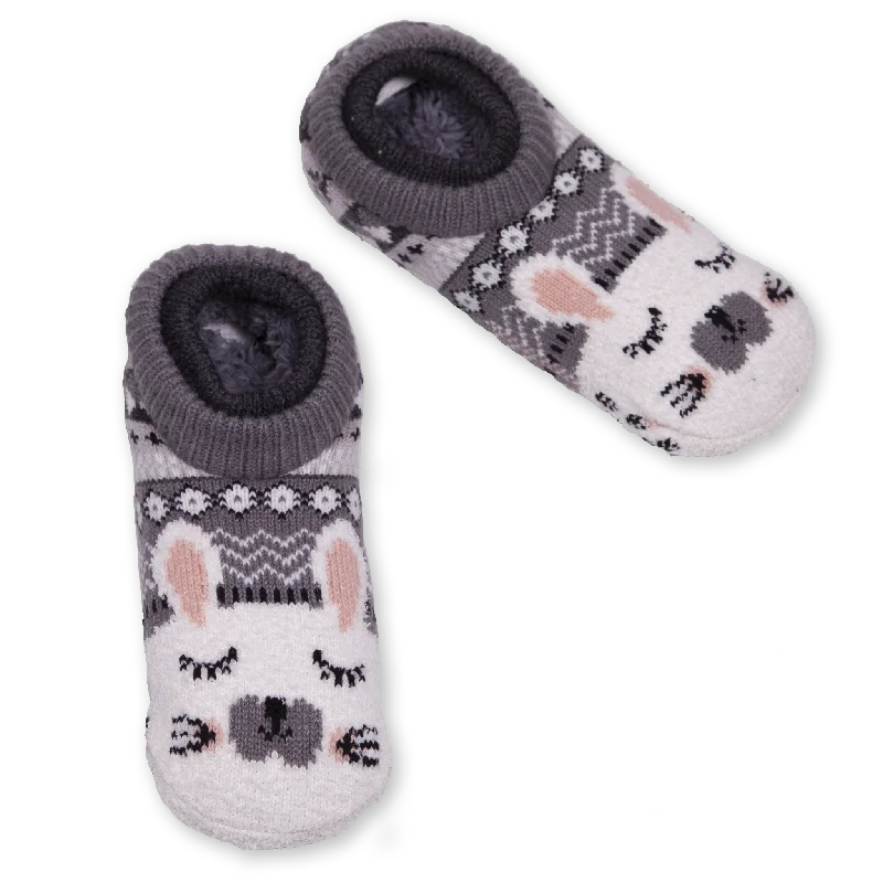 Women's Bunny Knit Double Cuffer Slipper Sock