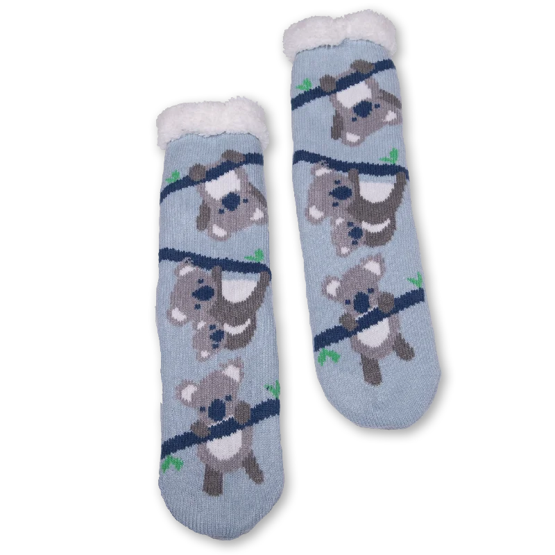 Adult's Koala Cozy Warmer Slipper Socks with Sherpa Lining