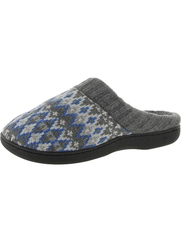 Womens Memory Foam Argyle Slide Slippers