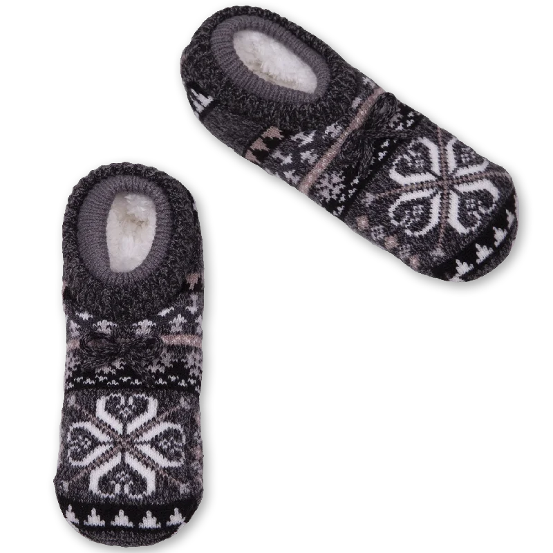 Women's Snowflake Double Cuffer Knit Slipper Sock