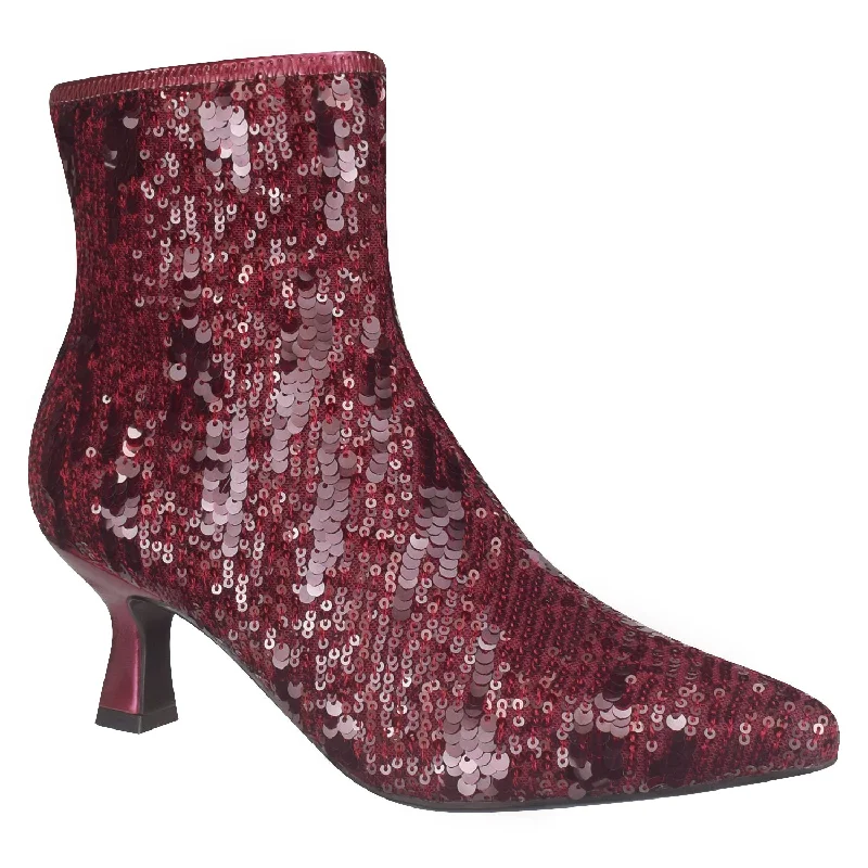 Nidia Sequin Stretch Ankle Bootie with Memory Foam