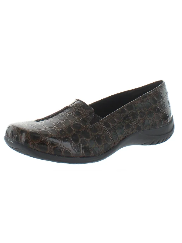 Purpose Womens Patent Embossed Loafers