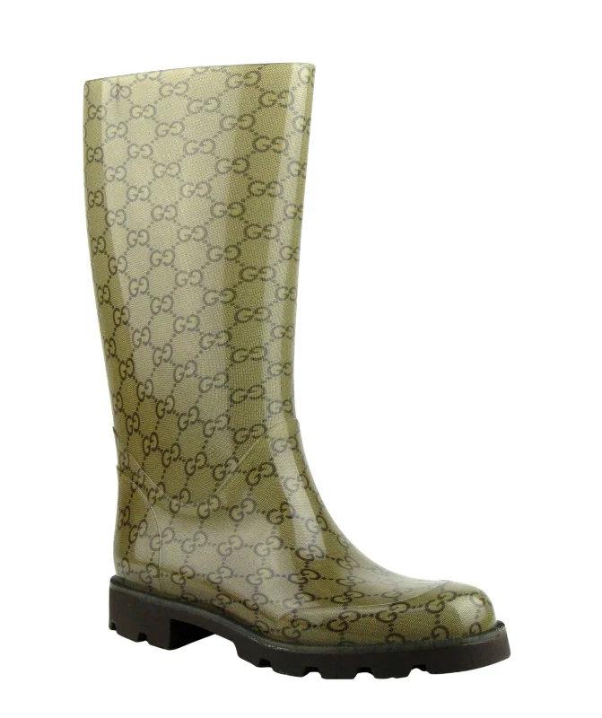 Gucci Women's Guccissima Pattern Rubber Rain Boots