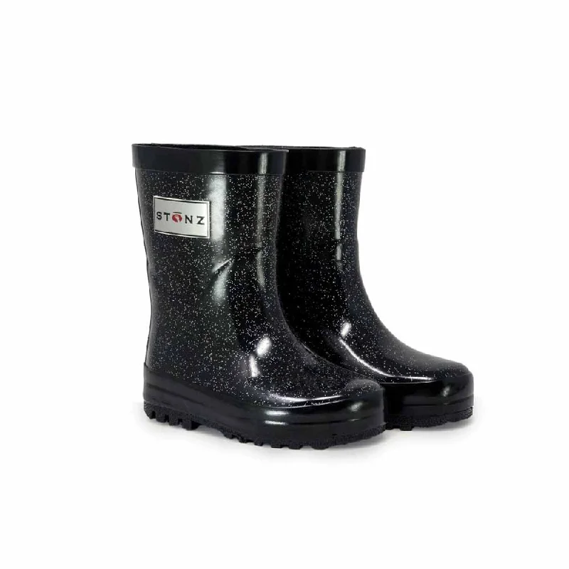 Stonz Rain Boots | Black Glitter