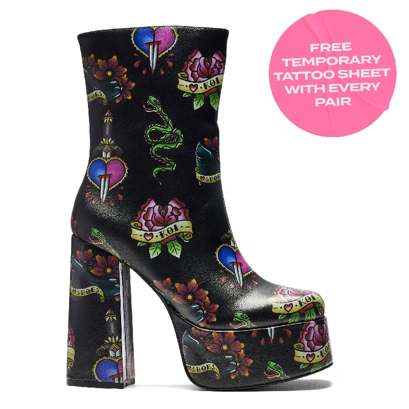 Verdict of a Serpent & Dagger Heeled Boots - Black