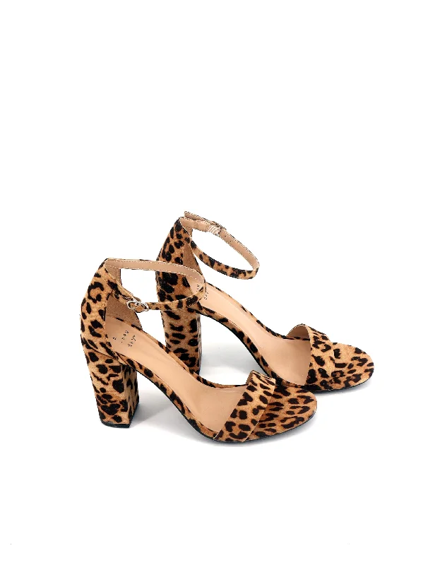 Women's Animal Printed High Heel Sandals,Brown