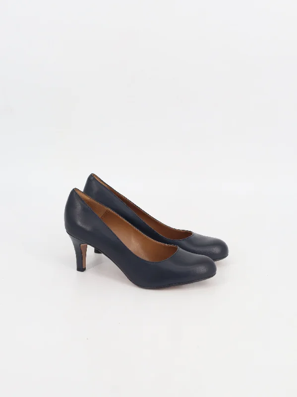 Women's Plain High Heels Shoes,Navy