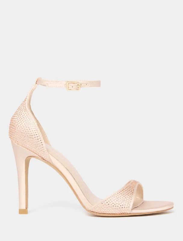 Amber Embellished Ankle Strap Heel Sandal