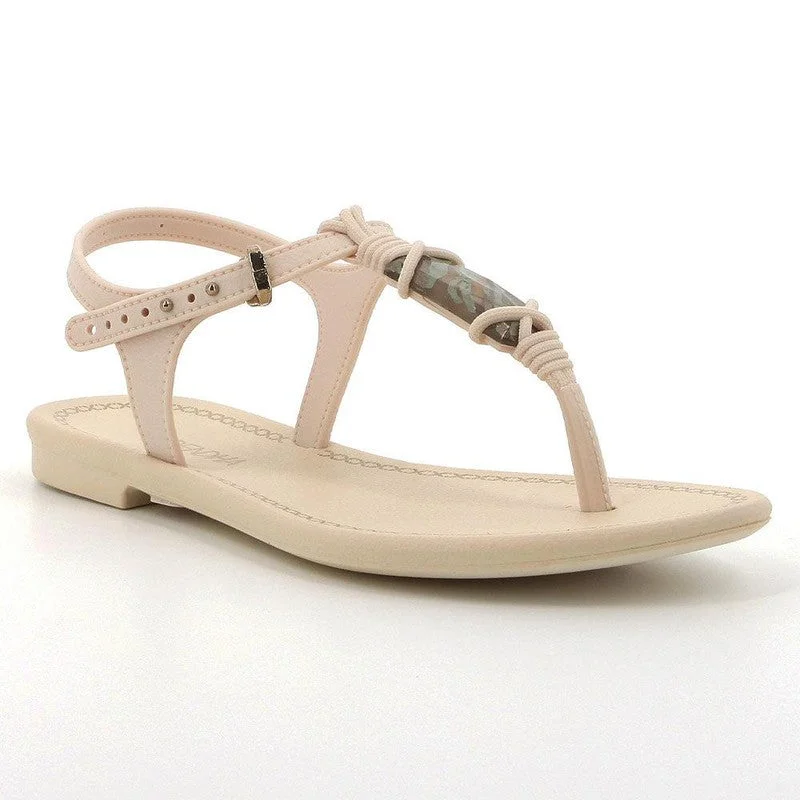 Grendha Slingback Sandals with Trim - Off White