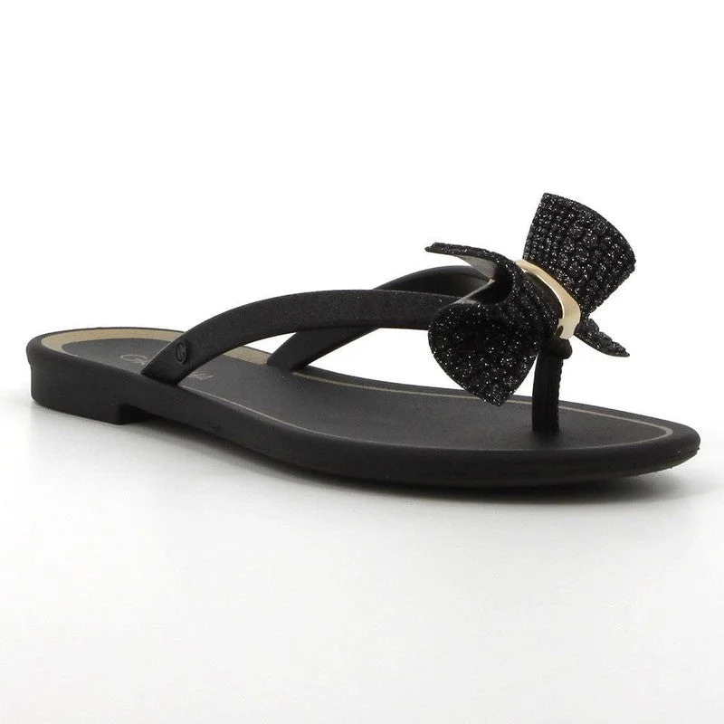 Grendha Thong with Bow Sandal - Black