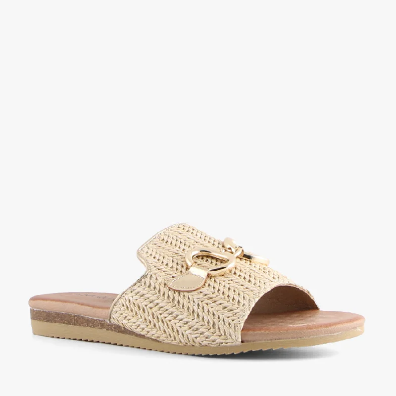 KANDY BEIGE/GOLD RAFFIA