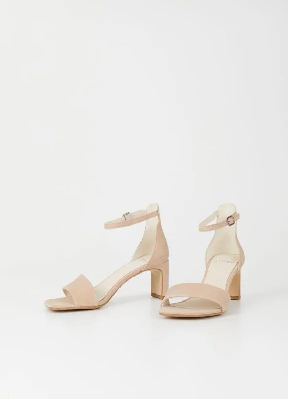 Luisa is the high-heeled sandals beige suede  - Vagabon