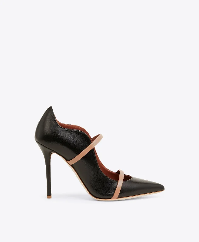 Maureen 100 Black & Blush Leather Pumps